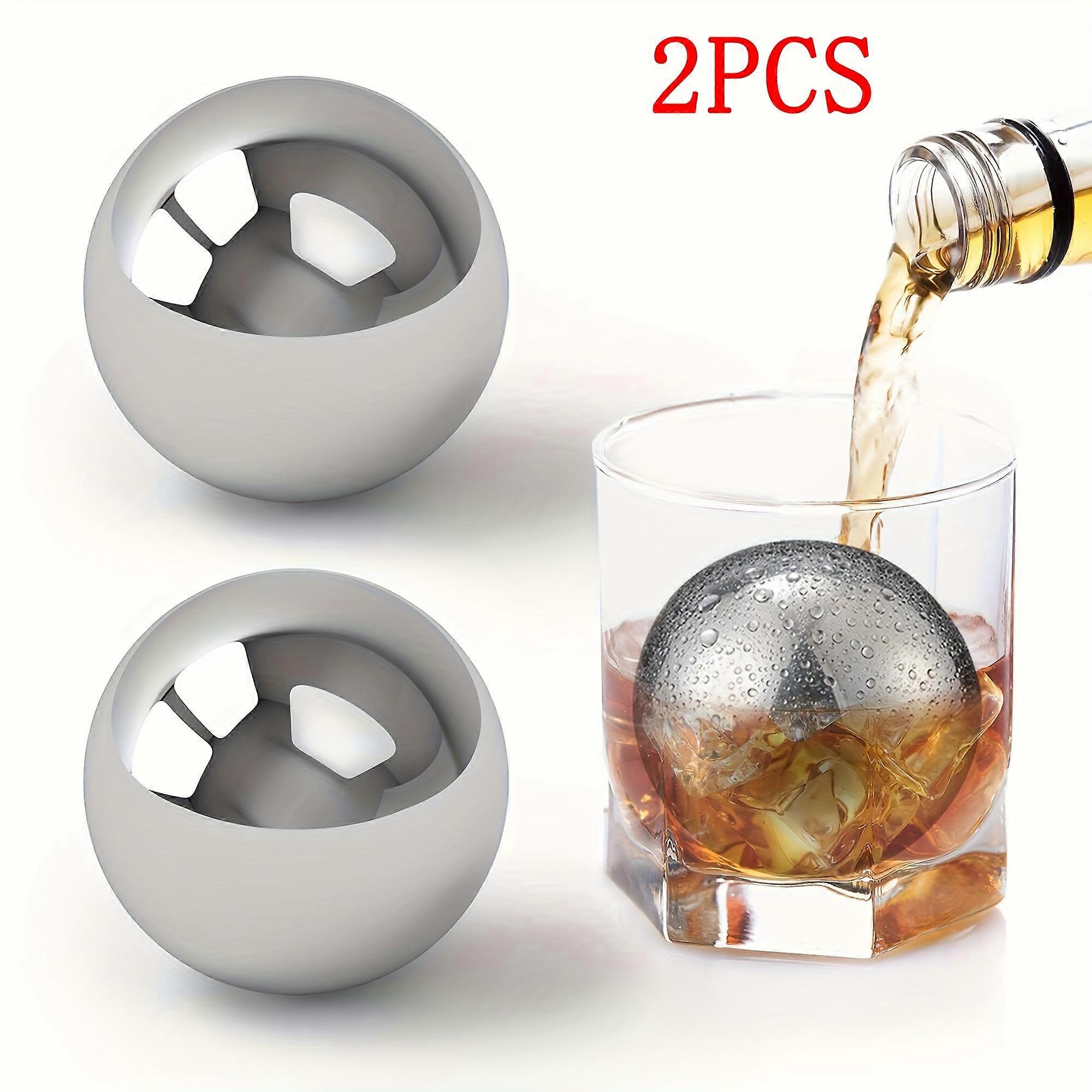 2pcs Stainless Steel Ice Cubes, Reusable Chilling Whiskey Stones, Whiskey Stones, Whiskey Chilling Rocks, Reusable Ice Cube For Drinking Beverage Cock