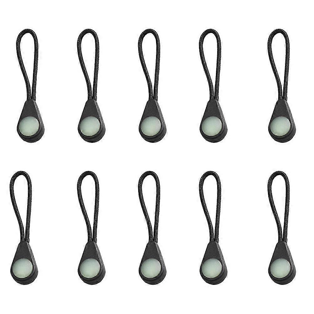 10pcs Camping Backpack Luminous Zipper Pull Anti-lost Self-luminous Drawstring