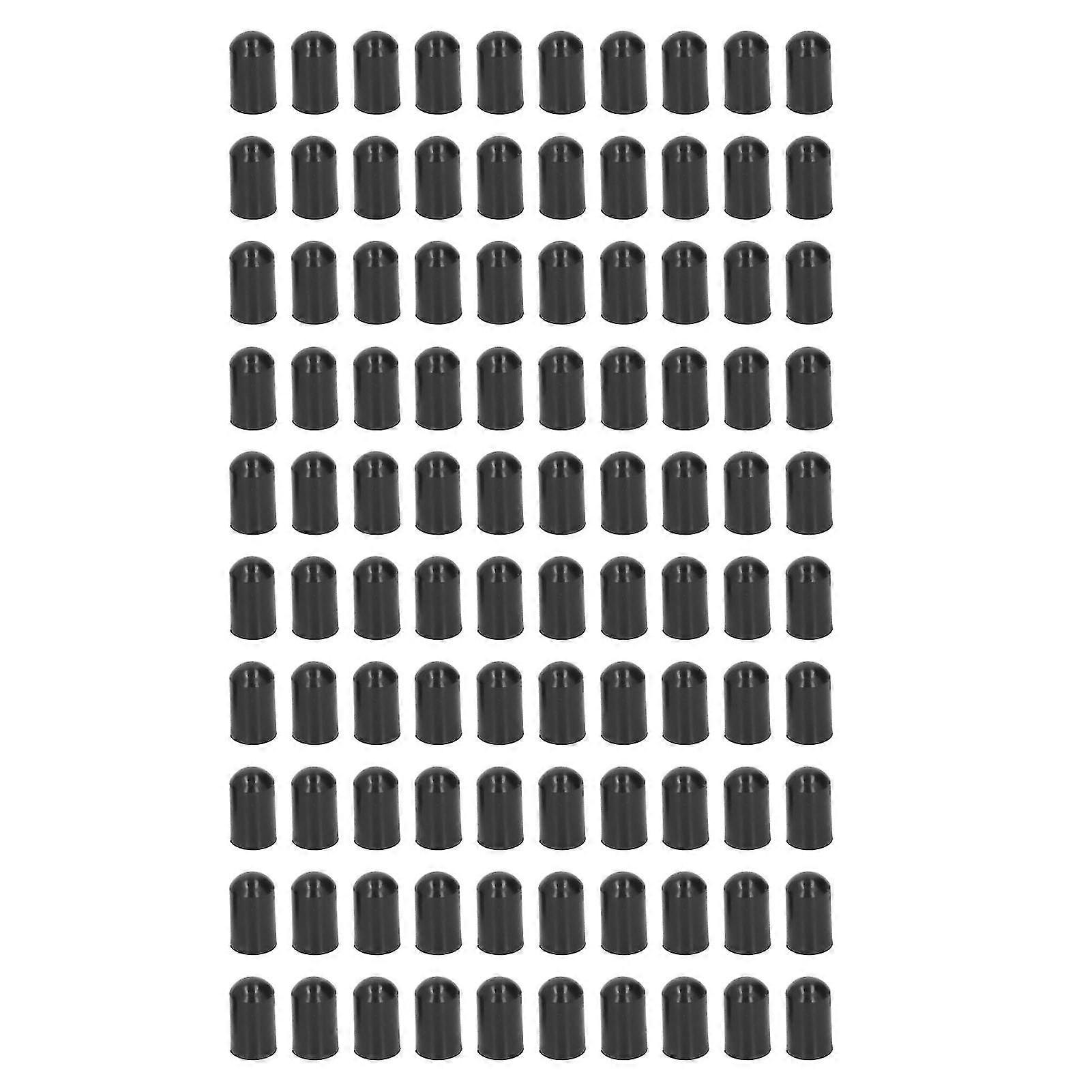 9.5mm Black Plastic Round Electric Fence Post End Caps - 100Pcs - High Voltage Waterproof Plug Insert