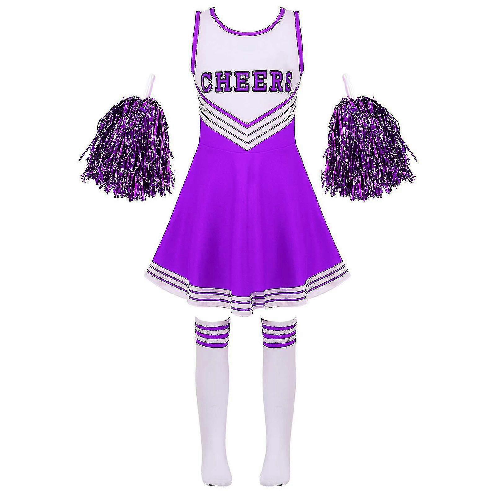 Tyttöjen cheerleading-univormut, lasten tanssipuvut, violetti
