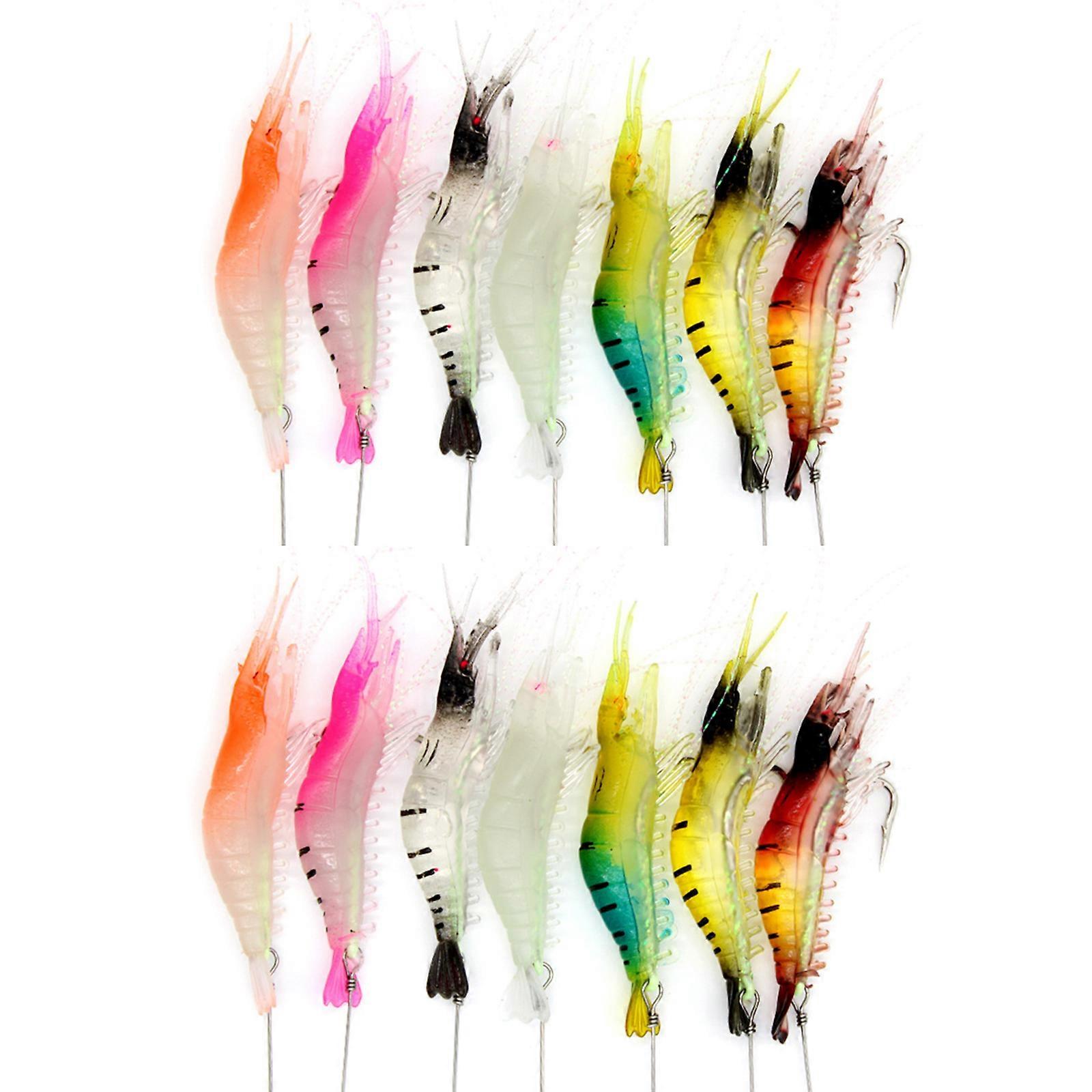 Luminous Fishing Lure Bait Artificial Shrimp Lures Soft Hook Prawn Bait Kit