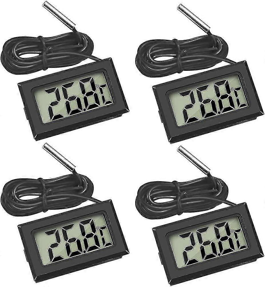 4x Digital Lcd Temperature Monitor With External Probe For Fridge