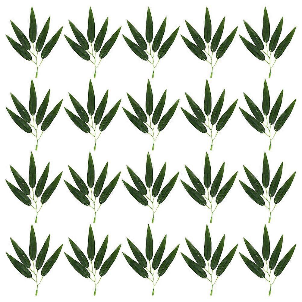 100st Simulerade bambublad bambu grenar Hushållets dekorativa prydnad