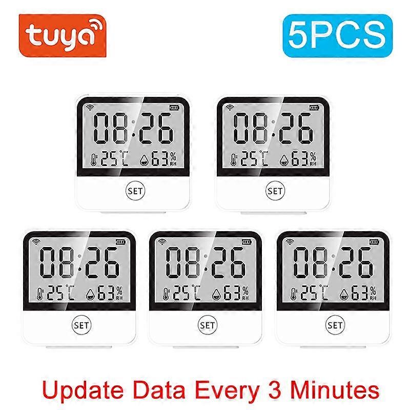 Tuya WIFI Temperature And Humidity Sensor Support Alexa Google Assistant Smart Indoor Hygrometer Thermometer With LCD Display