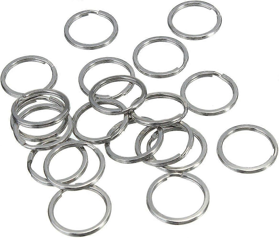 20 Pcs 25 Mm Metal Flat Split Key Ring Circular Keychain Hoops Keyring Loop Keyring Connector