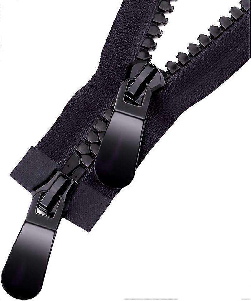 Separate jacket zippers, 1 PC 150cm double opening super large plastic zipper black teeth resista zippers