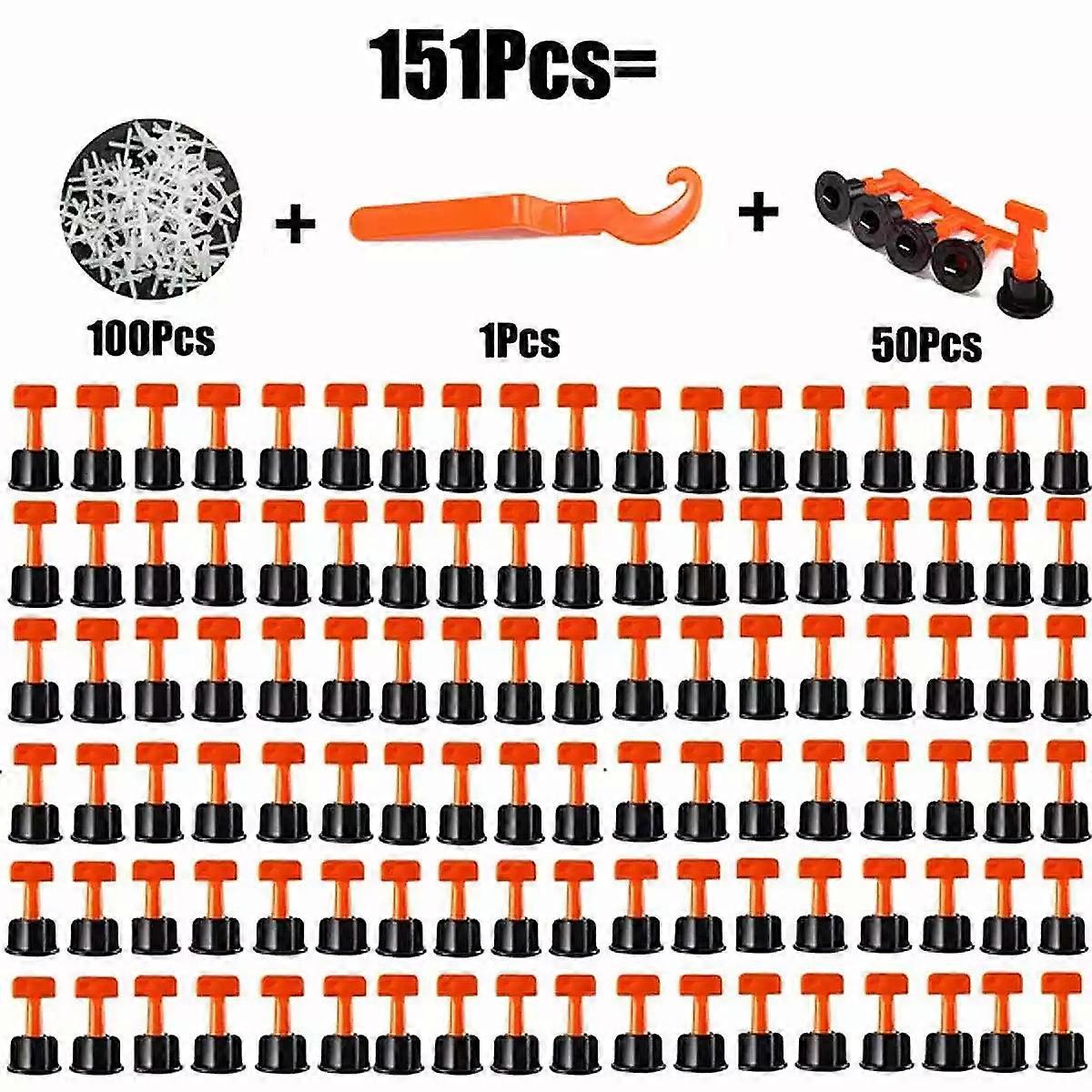 Tile Leveler 151pcs Tile Leveling System, Tile Leveling Kit, Reusable Tile Levelers, System for Building Walls Tools, With Special Wrench