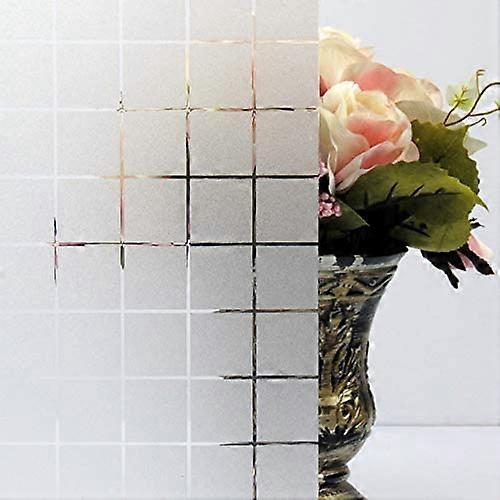 Electrostatic Window Film Anti UV Anti Glare Plaid Pattern Window Sticker