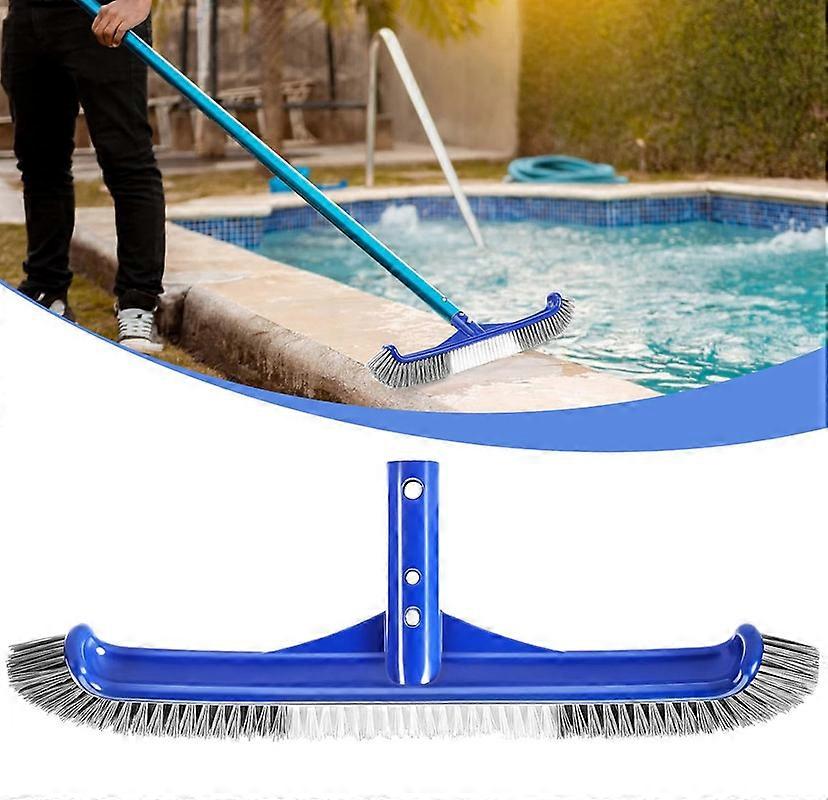 Pool Brush Head for Cleaning Pool Walls, Curved Ends Efficiency Pool Scrub Brush