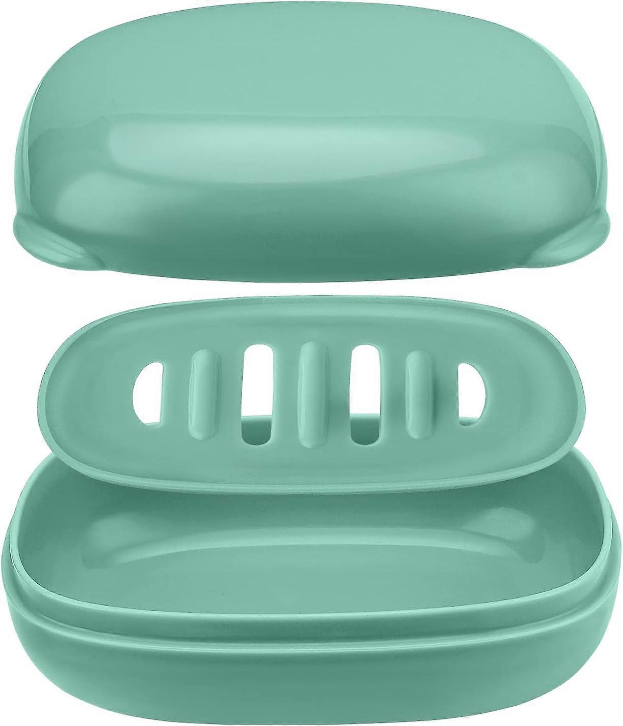 Soap Holder with Lid 1 PackTravel Soap Container with Removable Draining Layer.Soap Dish for Home, Camping, Travel(Green)Brand: nophike