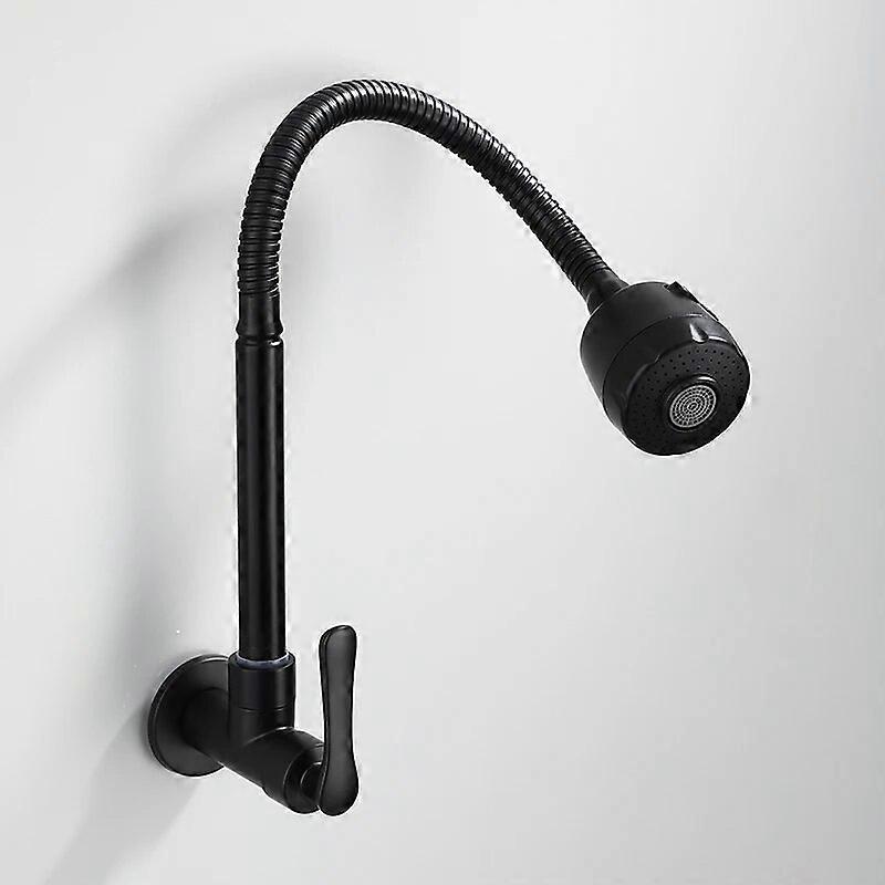 Wall Kitchen Faucet Single Cold Water Black Kitchen Faucets Universal Crane 360 Degree Turn Kitchen Mixer Taps ML772