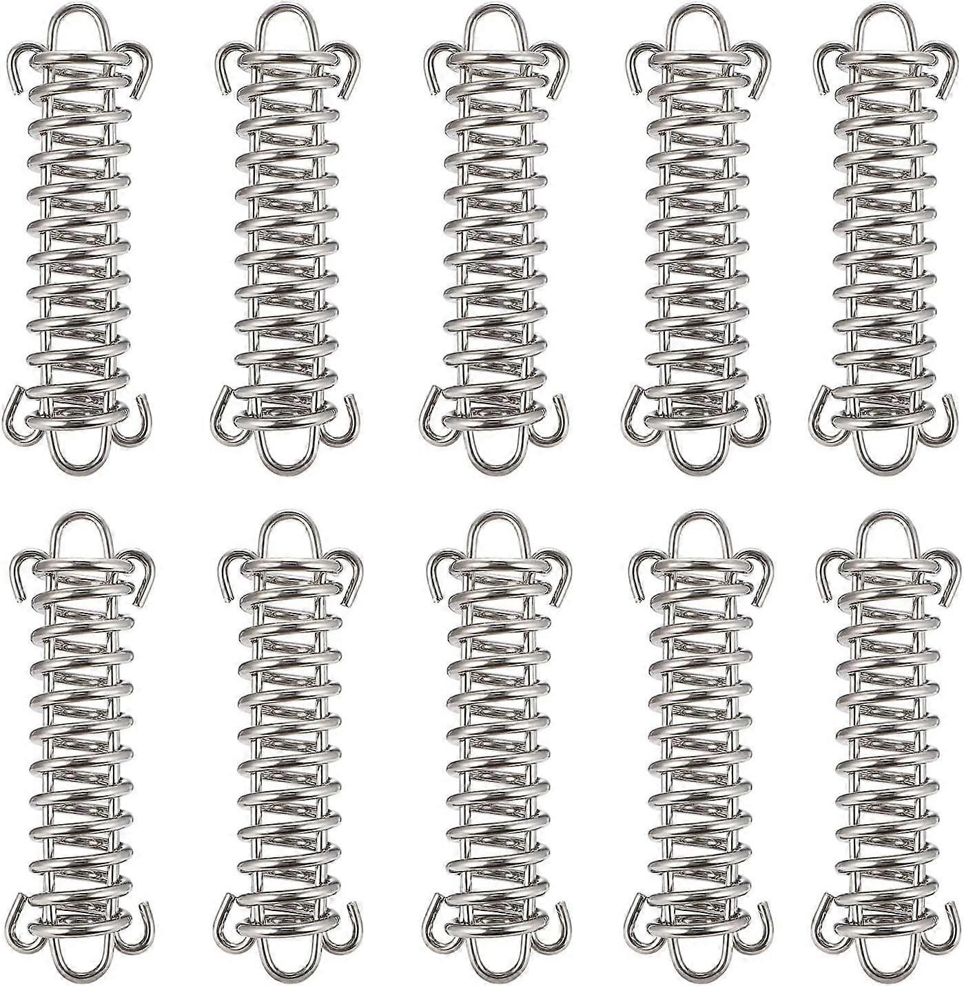 10PCS Tent Spring Buckle, Windproof Stainless Steel Rope Tensioner Awning Fixed Hook Buckle, Portable Camping Tent Fixed Buckle