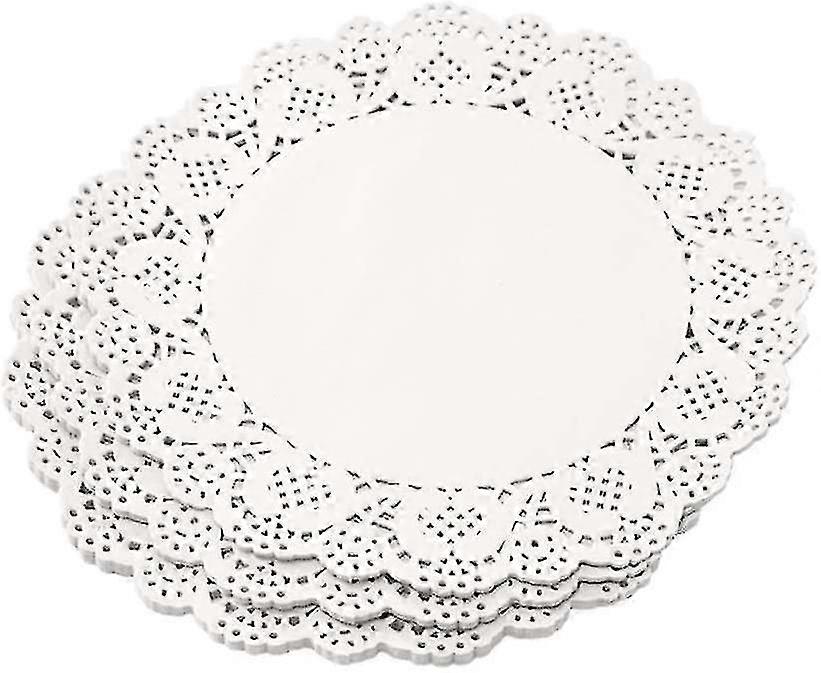 150 stycken spetspapper doilies, papper bröllopsfestdekoration (rund) -ayane