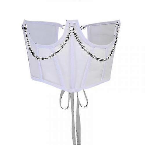 Nők Punk Metal Chain Fekete Fűző Öv