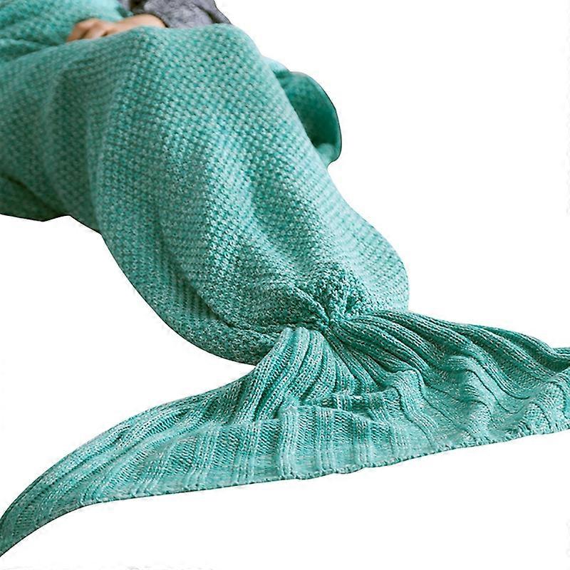 Solid Color Mermaid Tail Knitted Bed Sofa Sleeping Rest Blanket Home Decoration
