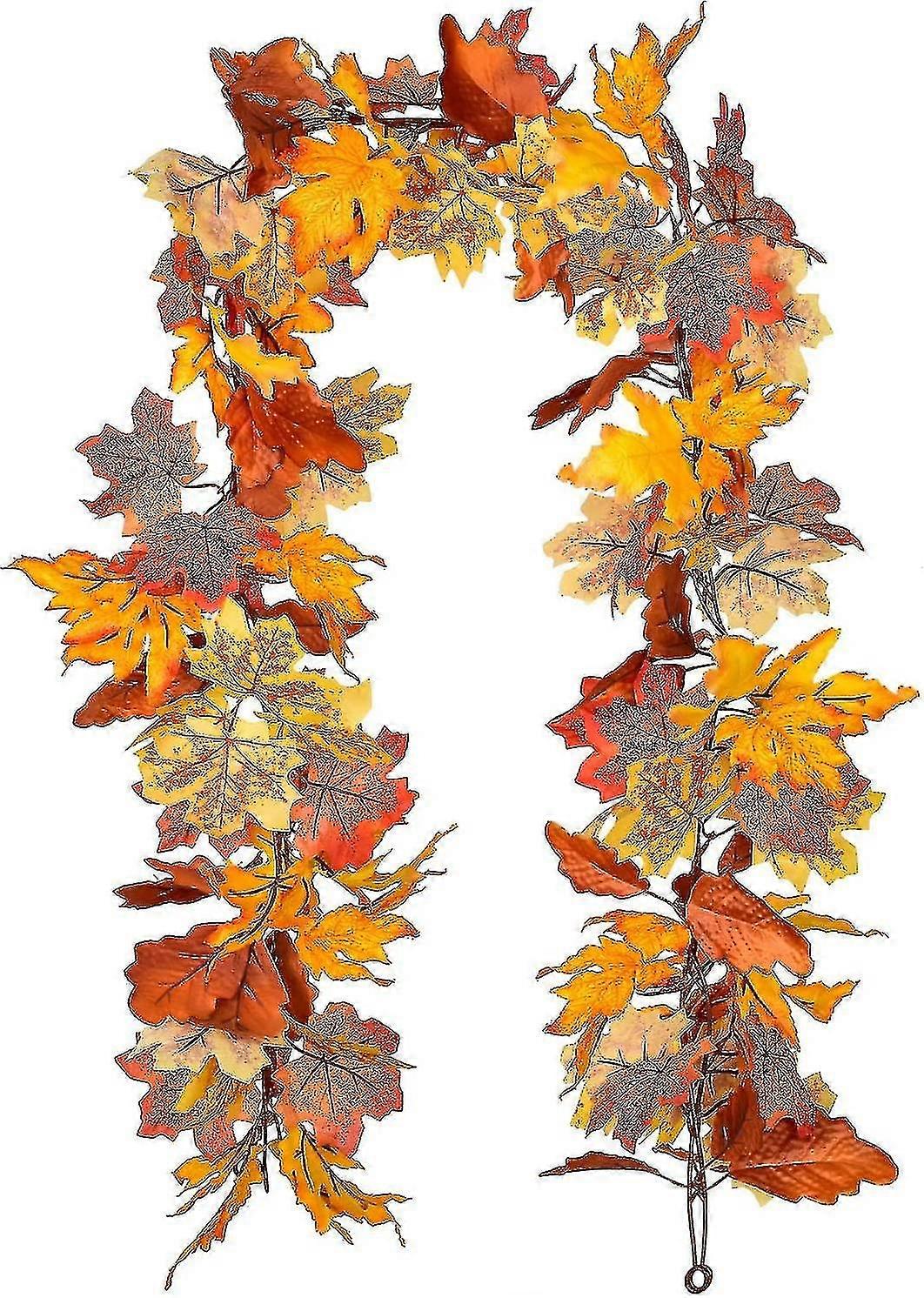 Fall Maple Garland - 5.9ft/piece Artificial Fall Foliage Garland Colorful Autumn Decor Com
