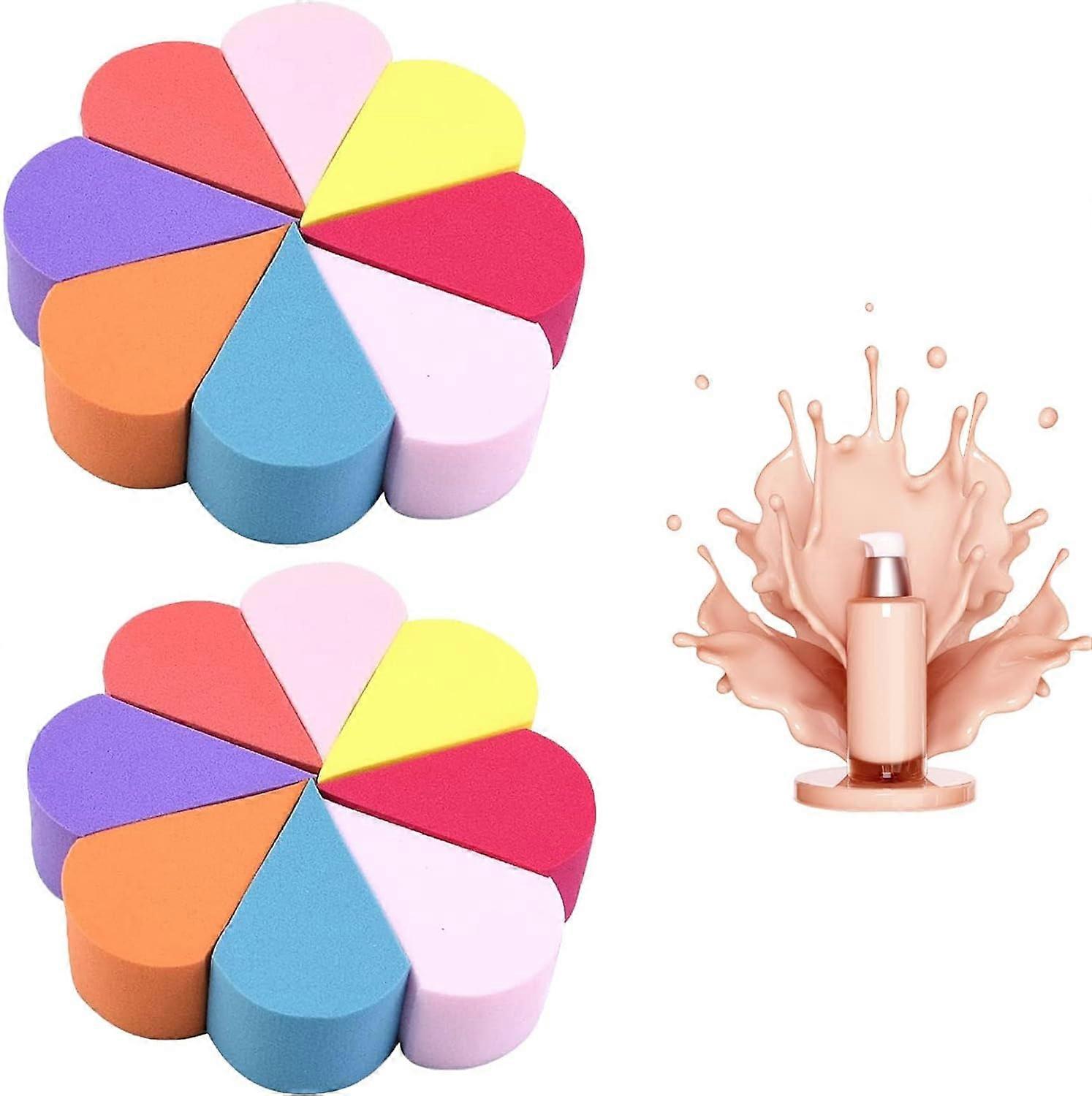 16Pcs Makeup Sponge Face Paint Sponges,Soft Dual Use Petal Shape Reusable Facial Pads for Makeup & Cleaning