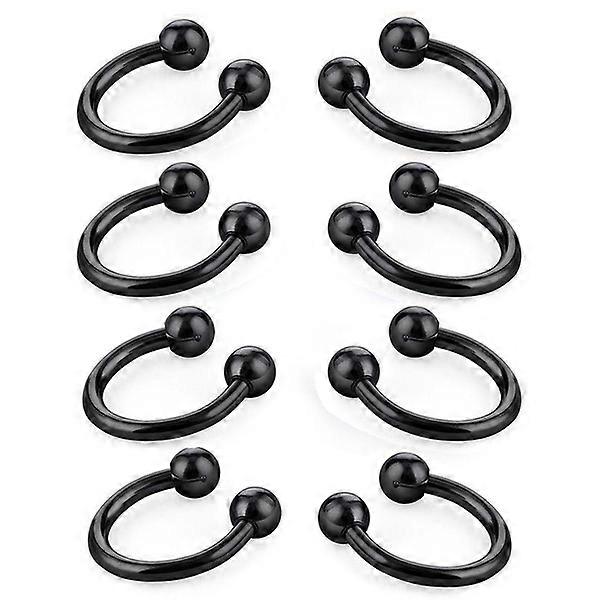 Neseseptum Ring Hestesko Ørepiercing [Svart]