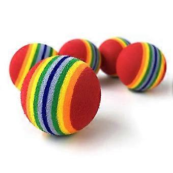 1/3/5PCS EVA Färgglada Katt Leksak Boll Interaktiva Kattleksaker Spela Tugga Skallra Skrapa Naturlig Skumboll som visas 1