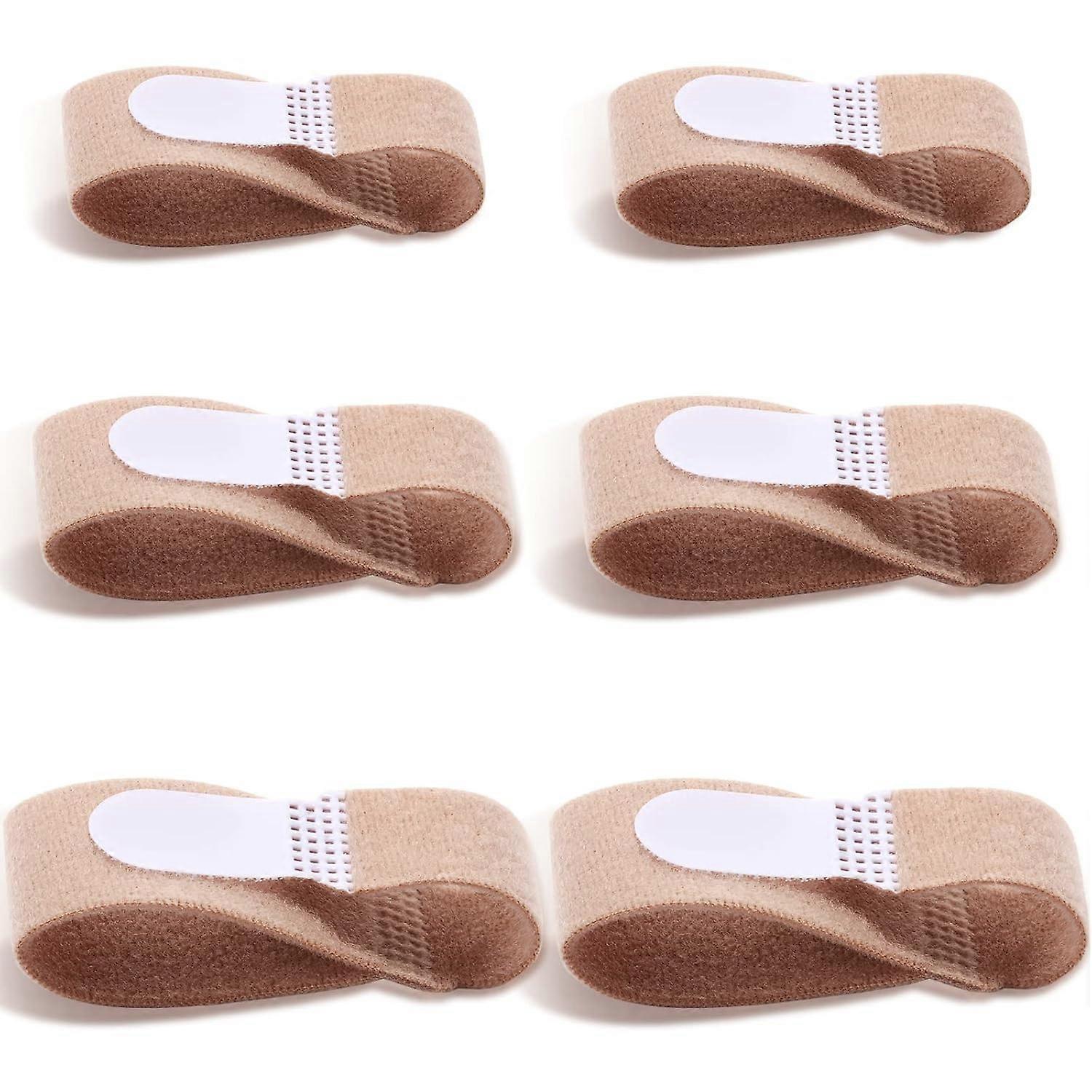 Broken Toe Splint, 6 Pieces Broken Toe Splint Finger Wrap Loop Bandages Cloth Padded Toe Bandages Protectors Separator Finger Support, 3 Sizes