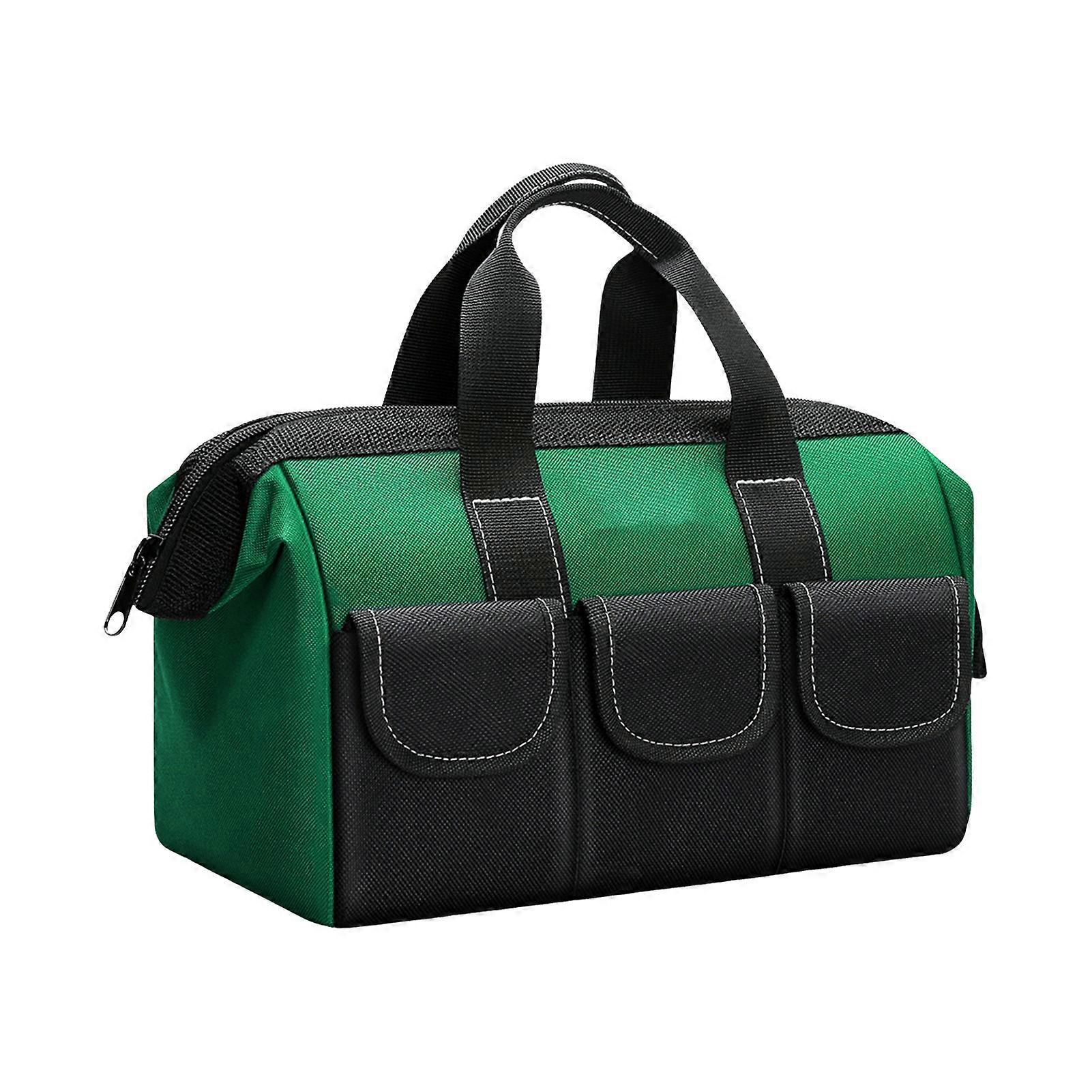 Tool Bag with Handle Zipper Closure Large Opening Design Big Capacity Waterproof Fabric Heavy Duty Tote Bag with Pockets