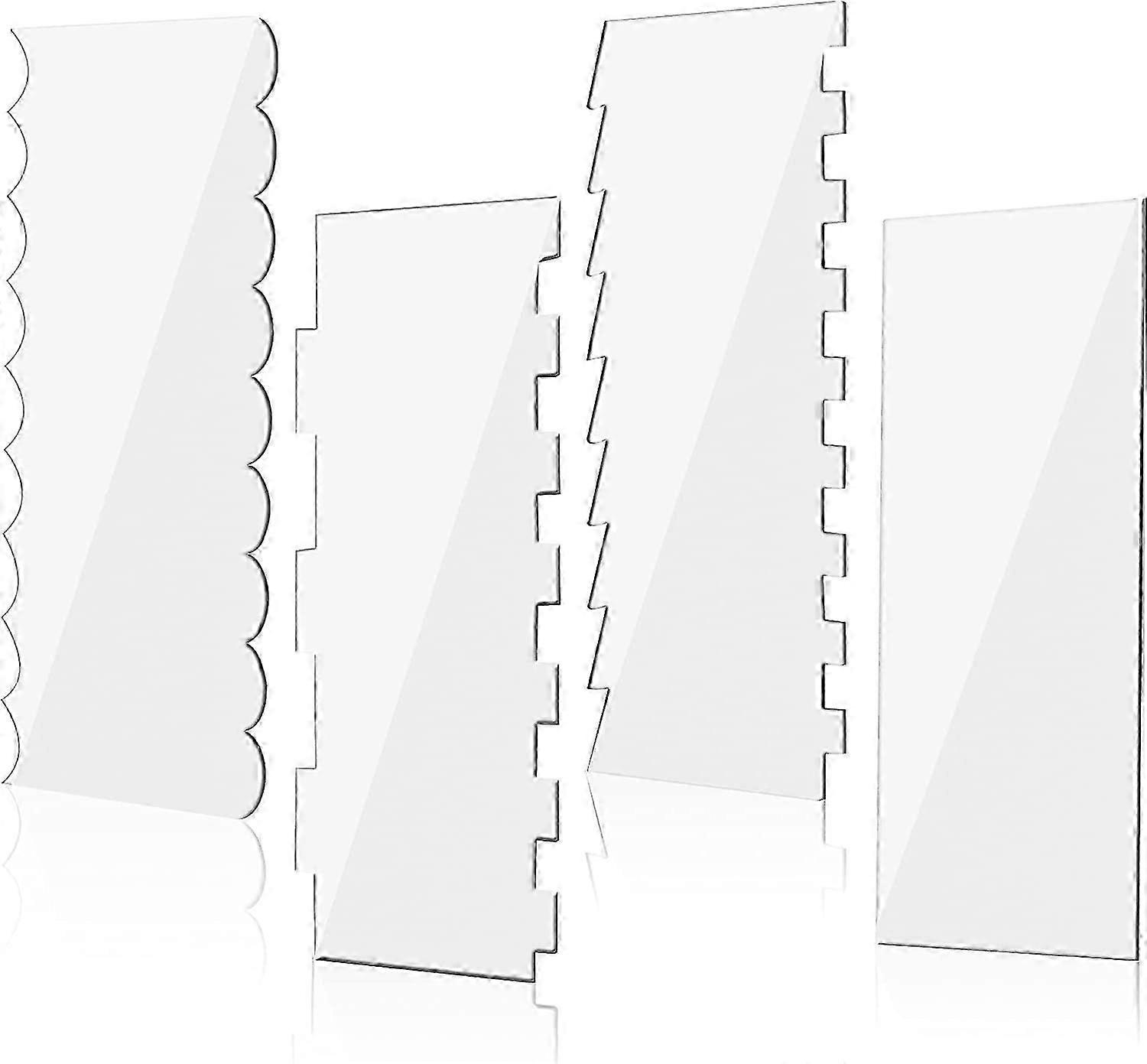 Acrylic Cake Cream Edge Tool Scraper, 9.45 Inch, DIY Baking Tools, 4 Pieces