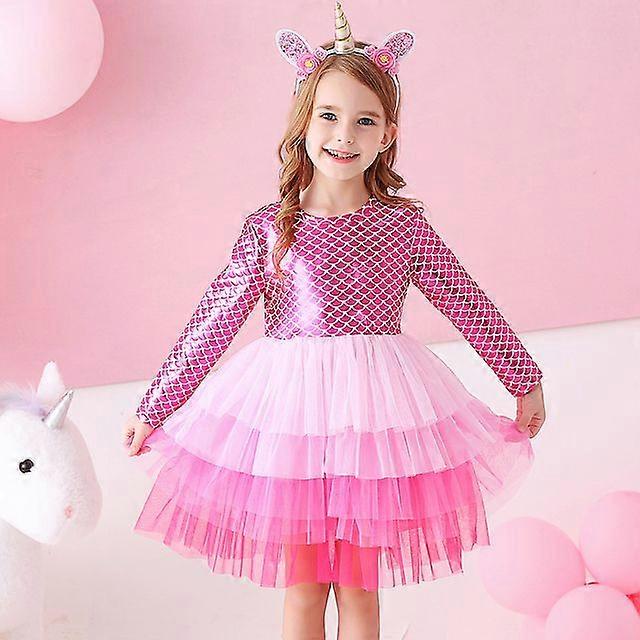 Mädchen Tutu Kleid Kleinkind Kinder Meerjungfrau Kleider Langarm Party Prom Prinzessin Kleid