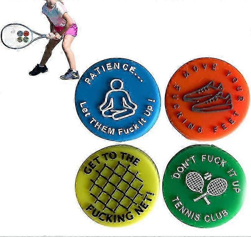 Funny Tennis Vibration Dampener, Set of 4 Shock Absorber for Tennis Strings, Unique Tennis Gift