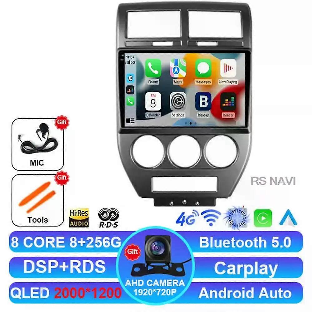 Android 14 Car Radio For Dodge Caliber Jeep Compass 1 Mk Patriot 2006 - 2010 Wireless Carplay Auto Dsp Viedo Player Stereo 2din