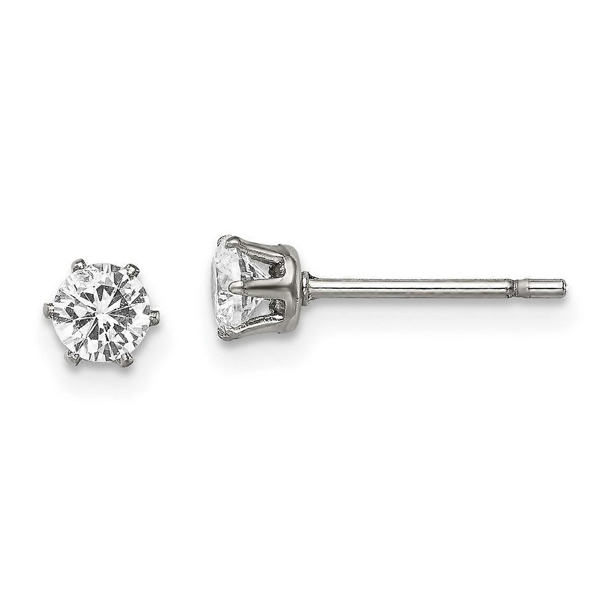Stainless Steel Cubic Zirconia Stud Earrings-Stud Earring for Women