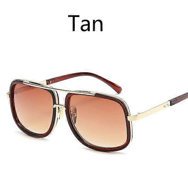 Men's New Large Frame Sunglasses [Brown]