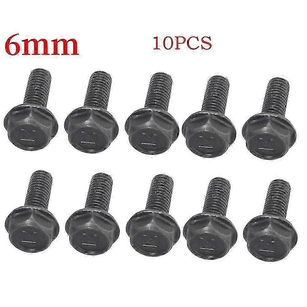 10pcs Saw Blade Screw M8 M7 M6 Left Hand Thread Hex Flange For Cutting Machine Carbon Steel Not Easy To Rust Black Tool Parts ESI