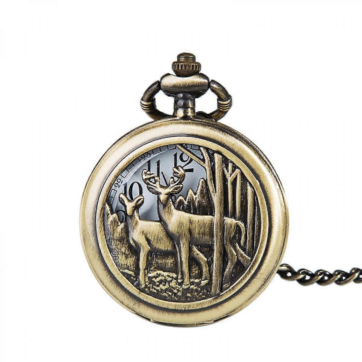 Design Pocket Watch Chain Quartz Movement Arabic Numerals Half Hunter for Eagle Scout