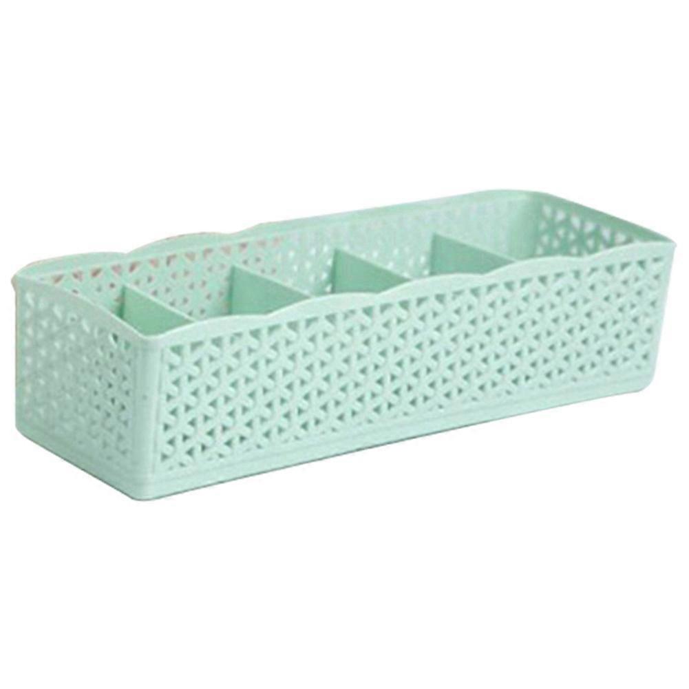 5 Grid Storage Box Underwear Bra Socks Separate Storage Box (Green)