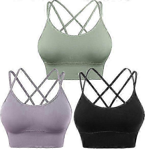 Brasier deportivo con relleno con espalda cruzada