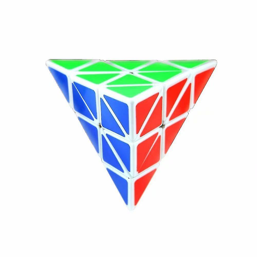 Eco-friendly White Plastics Speed Pyraminx Magic Cube Triangular Magic Cube