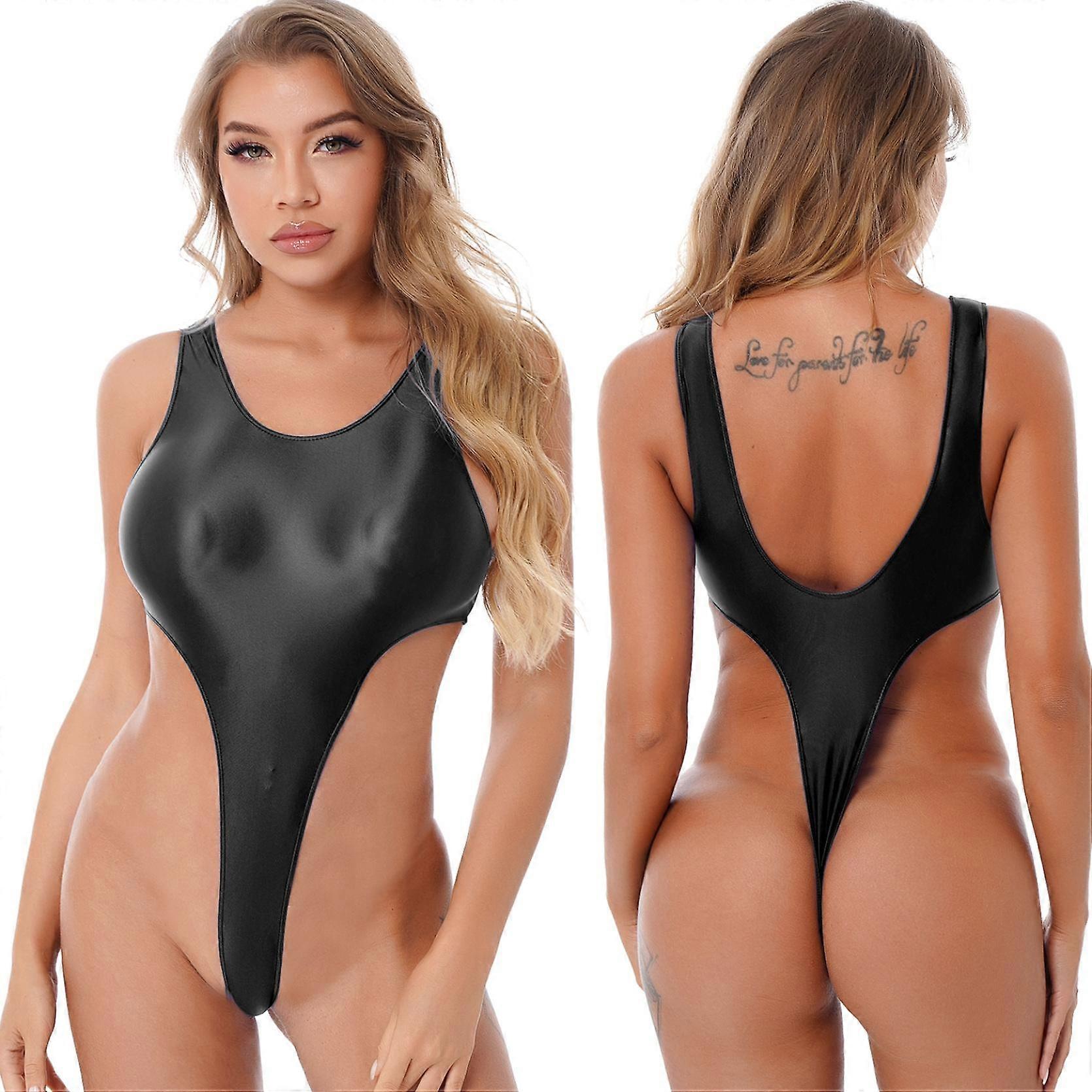 Women's High Cut Low Back One Piece Thong Swimsuit for Women