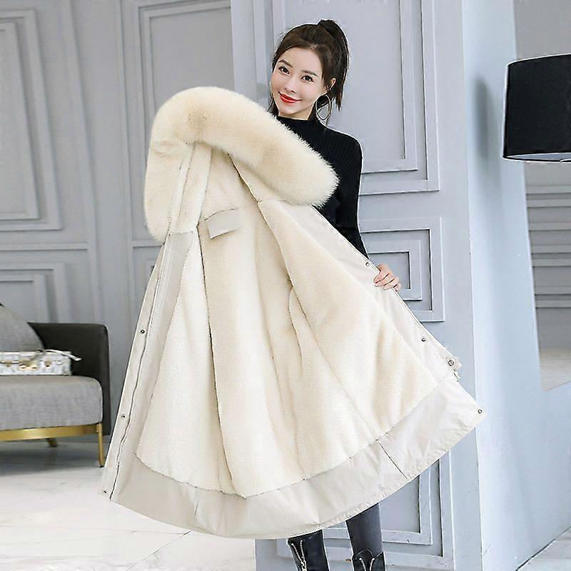 Korean Lamb Wool Thick Padded Jacket (White)  L