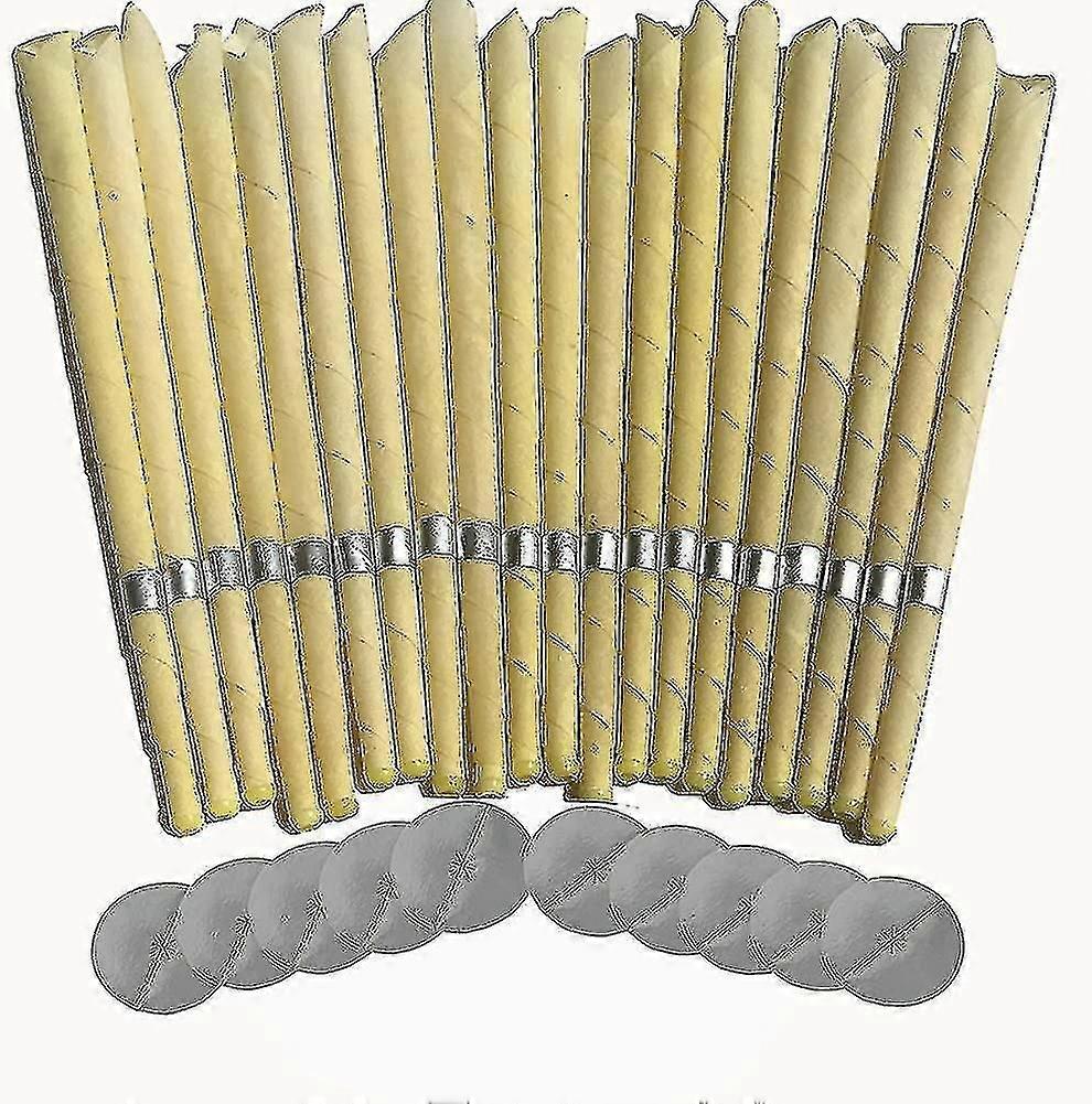 20pcs κεριά αυτιών. Σετ κεριών αυτιών με το φυσικό οργανικό κερί μέλισσας (προστασία στάγδην