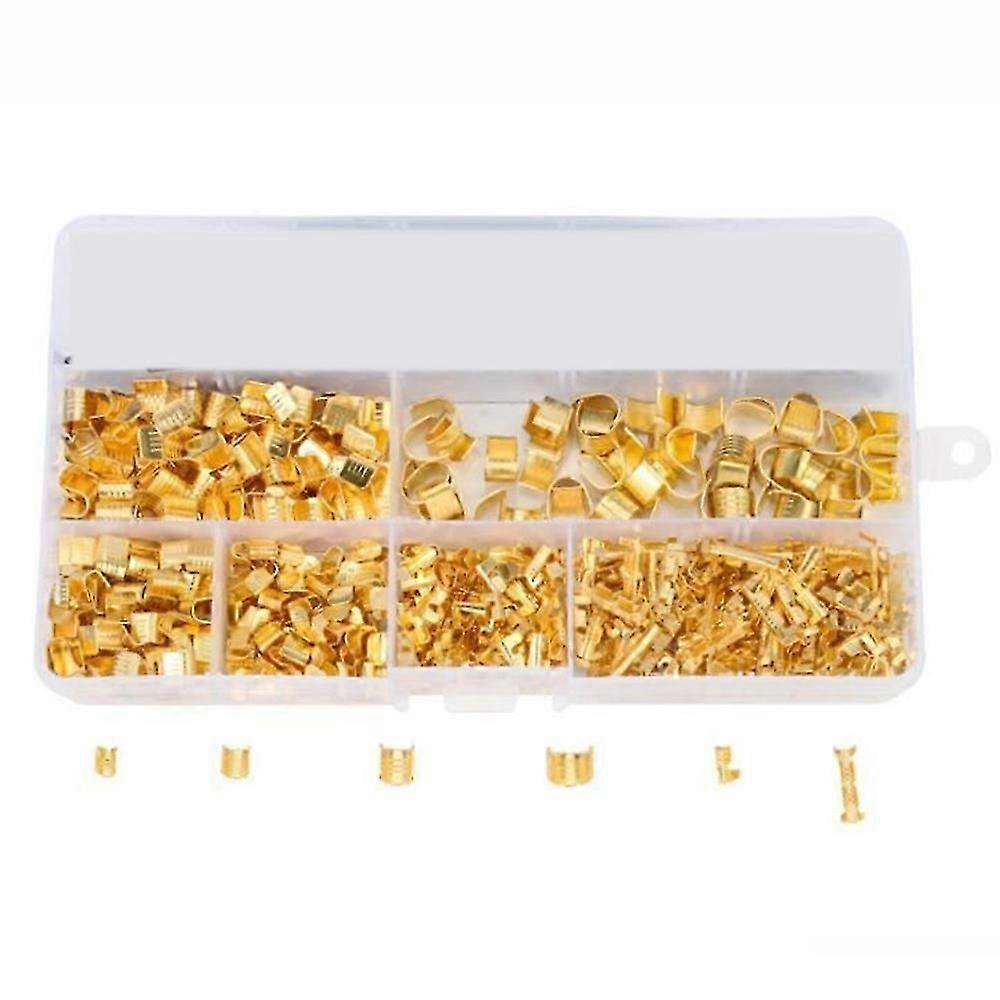 Kit de crimpagem de terminais de anel de cobre em formato de U com 550 peças - Conector de terminal, fivela de crimpagem, clipe de cabo, kit de terminal de fio