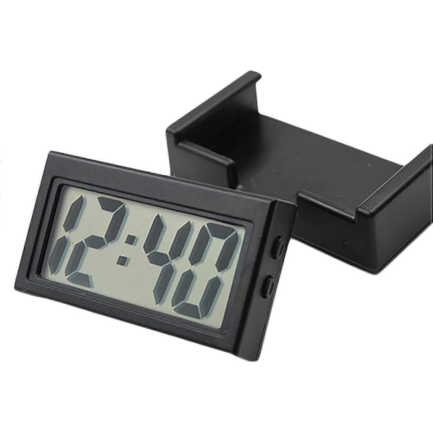 Electronic Clock Self-adhesive Mini LCD Display Large Screen Table Dashboard Desk Digital Clock for 