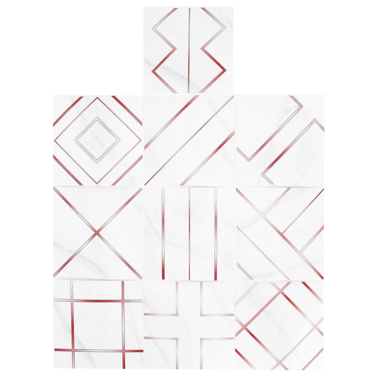 Kitchen Tile Stickers 10-Pcs Oil-Proof Self-Adhesive 3D Dimensional Wall Decal