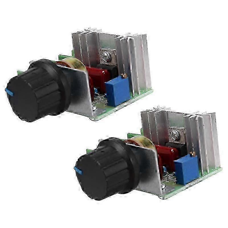 2 Pcs Speed Controller  suitable for AC Motor AC 220V 2000W Thyristor Motor Speed Control Adjustable Power Controller
