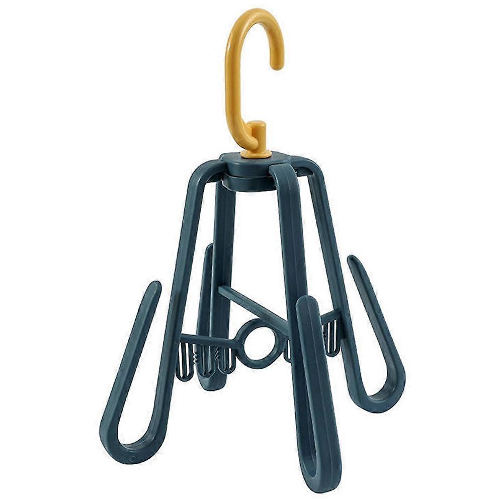 Folding Plastic Shoe Rack Multi Tier Rotating Shoes Drying Rack Space Saving-Dark Blue