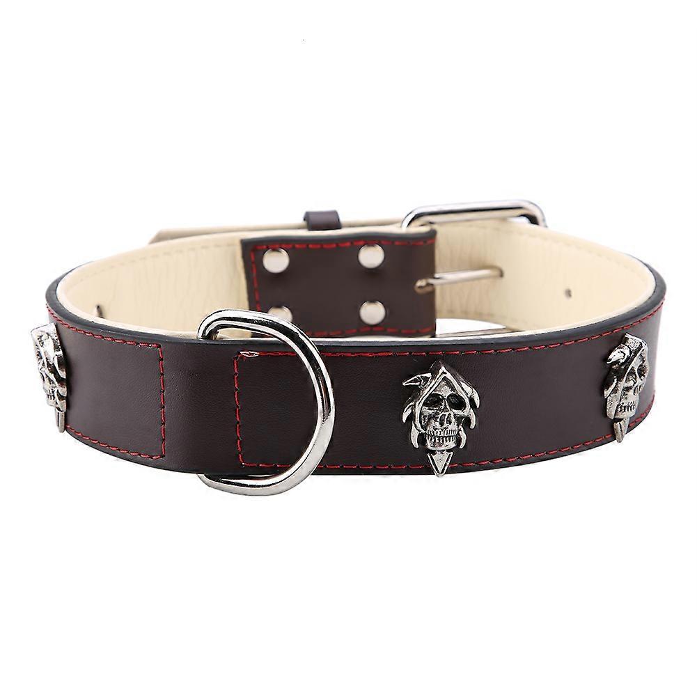 Adjustable Pitbull Collar, Stylish PU Leather Neck Ring for Medium/Large Dogs