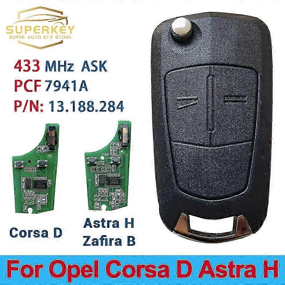 Exquisite 736-743-A Remote Flip Car Key PCF7941A 433MHz 46 Chip 2 Buttons For Opel Vauxhall Corsa D G4 Astra H AH Zafira B Holden