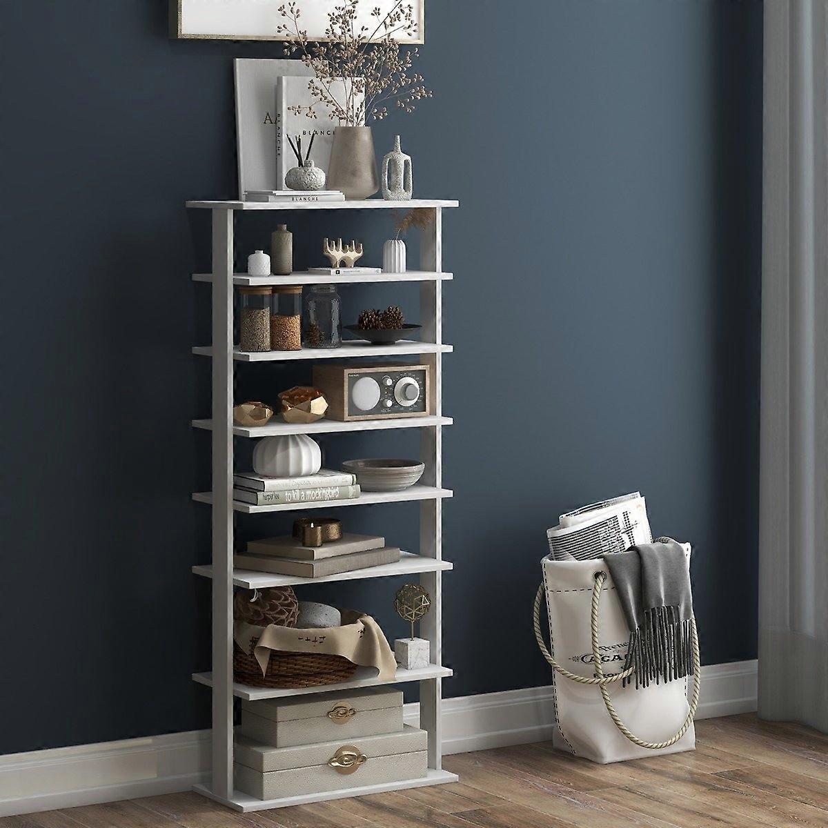 Shoe rack 7-tier retro shoe rack 45 x 25 x 110.5 cm white