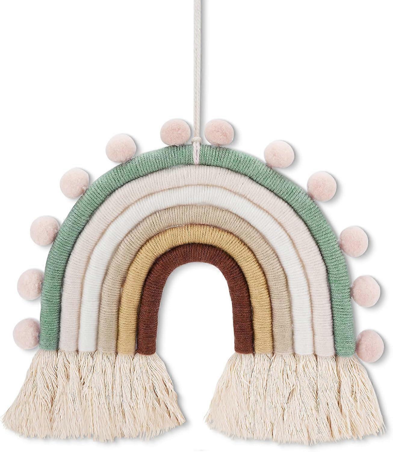 Macrame Rainbow Wall Hanging Boho Decor
