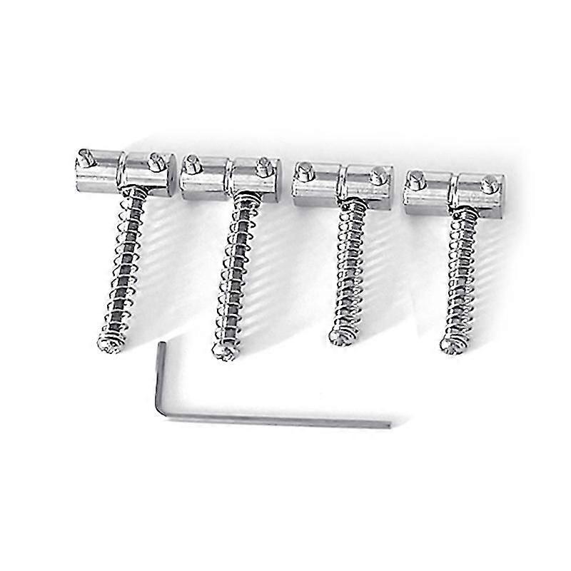 Bass Bridge Saddles Plate Block for 4 Strings Bass Guitar Replacement, 2 Color