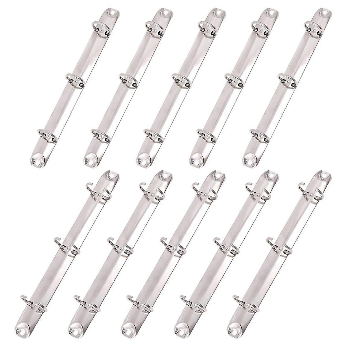 10Pcs A5 Notebook 3-Ring Binder Mechanism Letter Size Holes 20mm Metal Loose Leaf Binders Spine-Comb